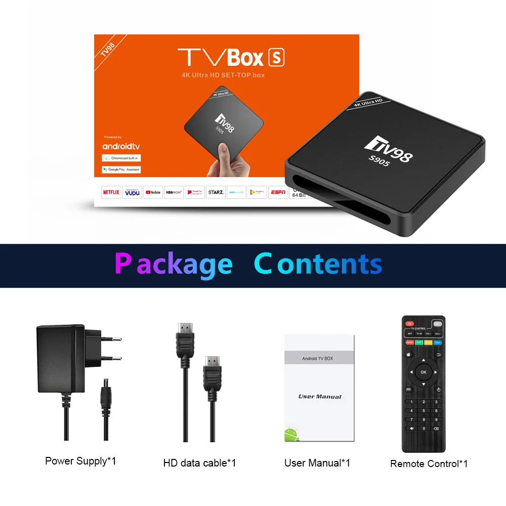 Boîtier TV Android TV98 - 8GB+128GB