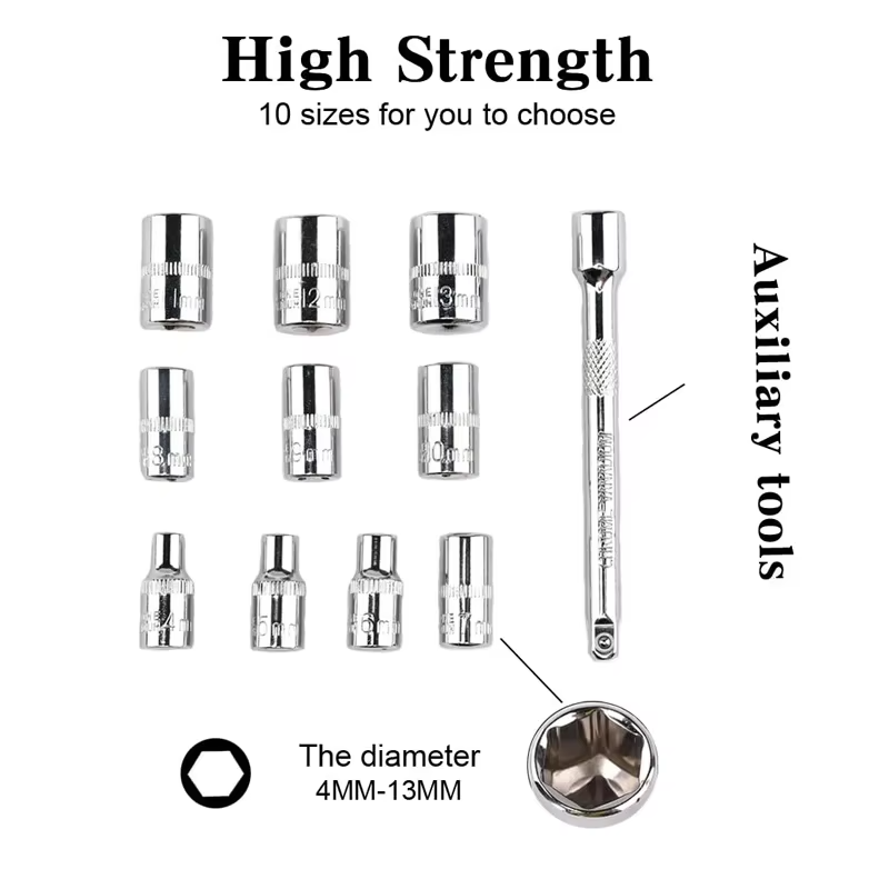 Jeu de Douilles à Cliquet 12 Pièces
