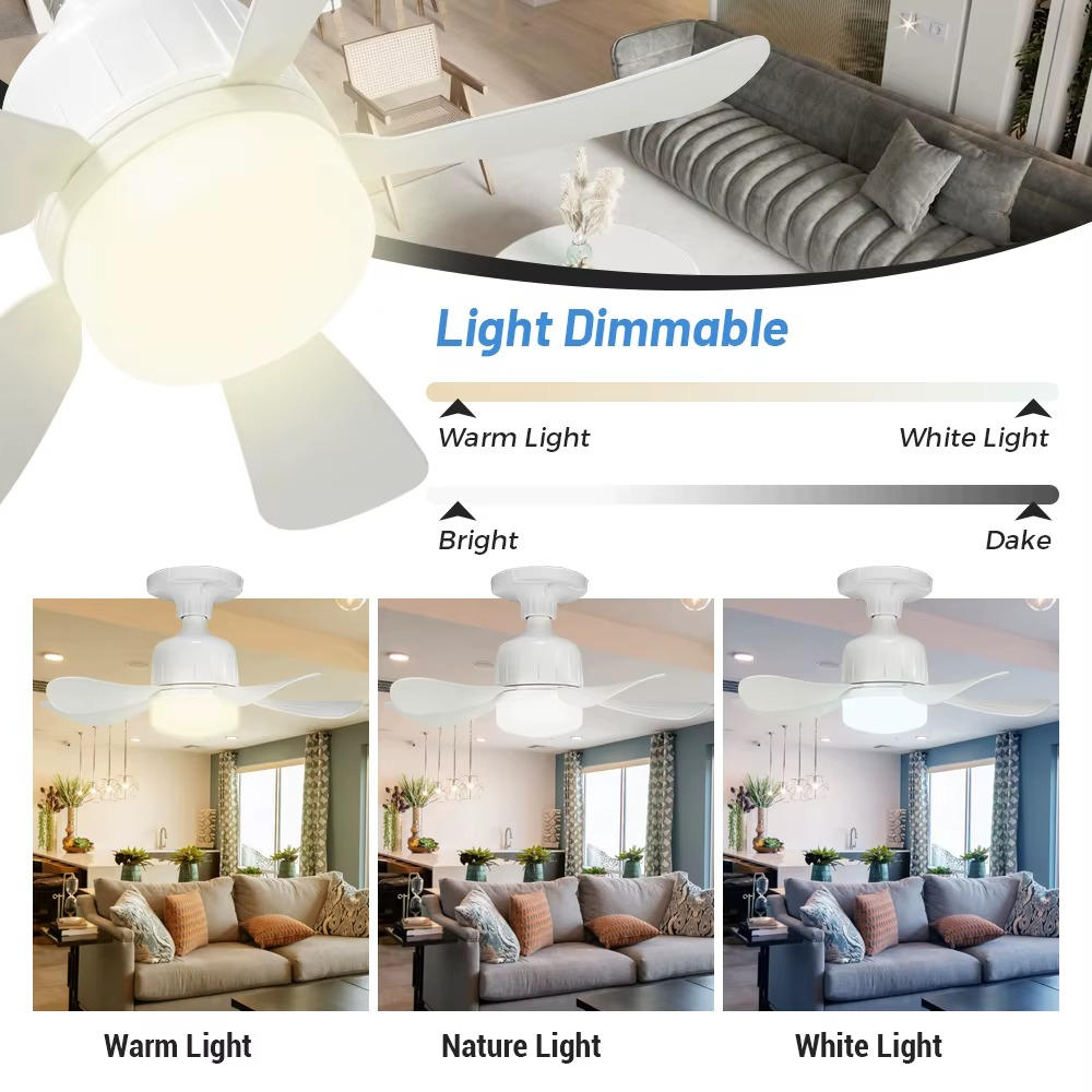 Ventilateur de Plafond Portable à LED E27