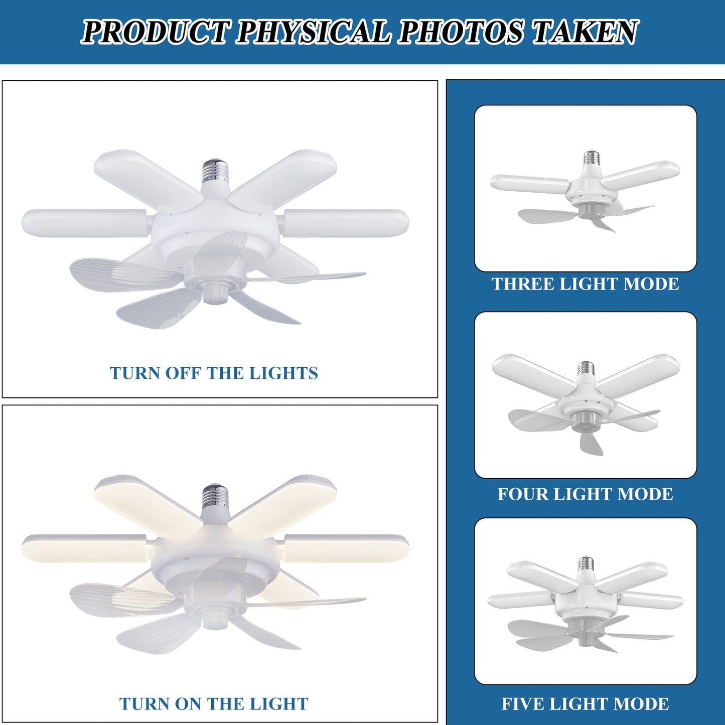 Ventilateur de plafond et une ampoule LED