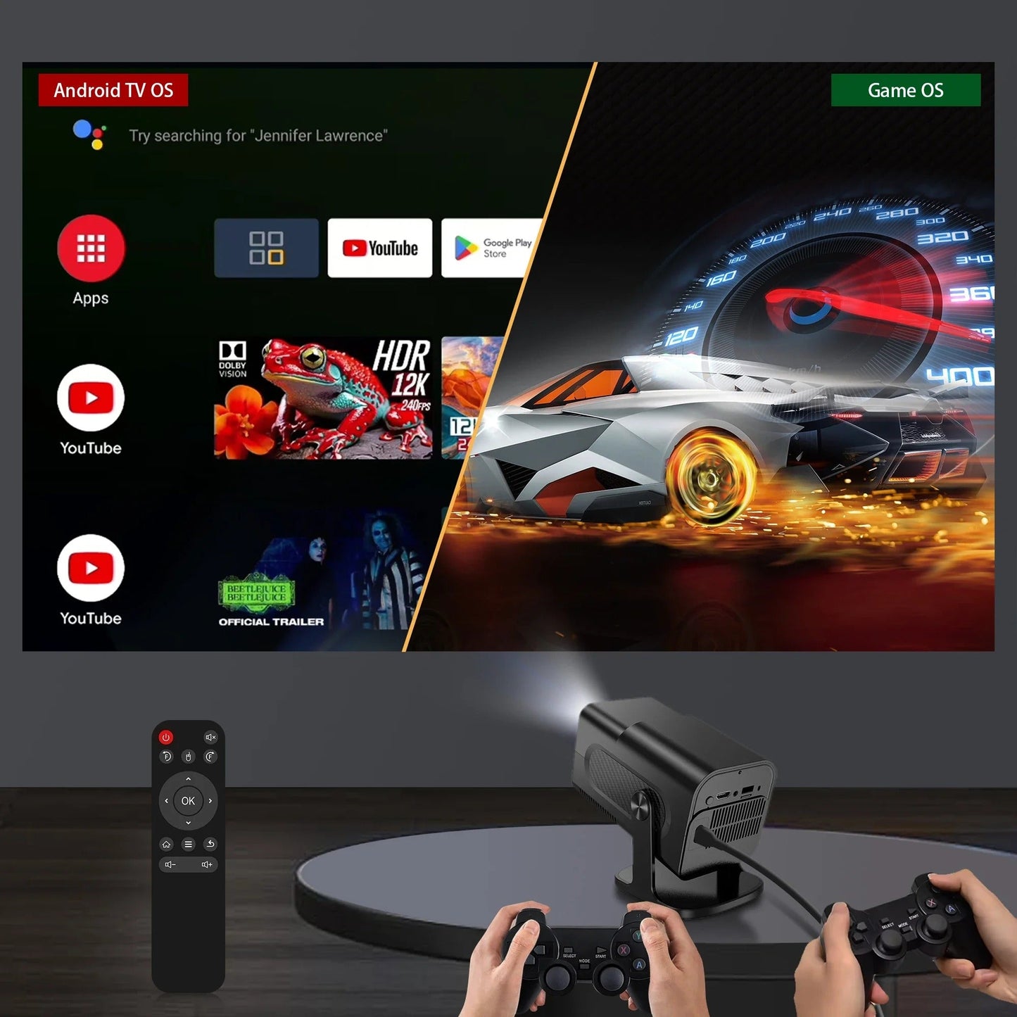 Projecteur Android Tv + jeu integré