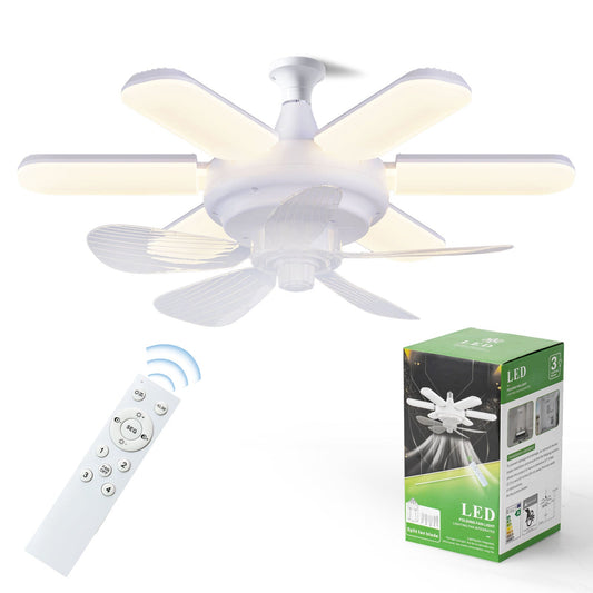 Ventilateur de plafond et une ampoule LED